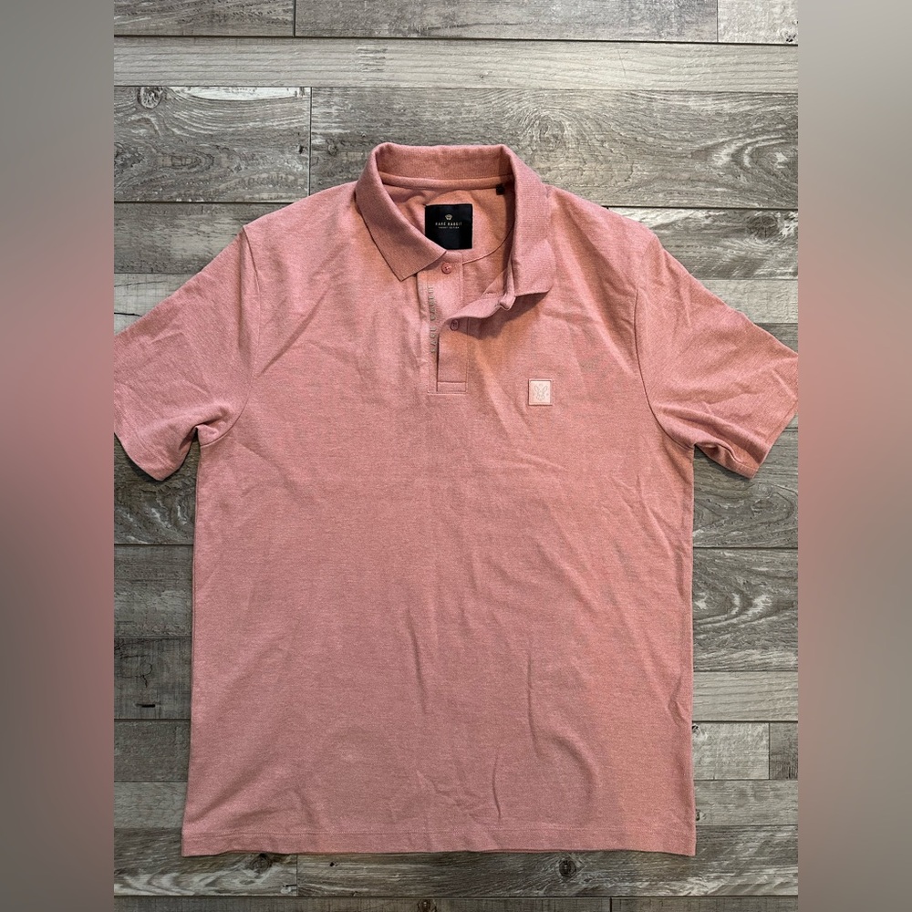 RARE RABBIT LUXURY EDITION MELANGE COTTON POLO GAMOR DUSKY PINK SIZE MEDIUM LOGO - Picture 3 of 9